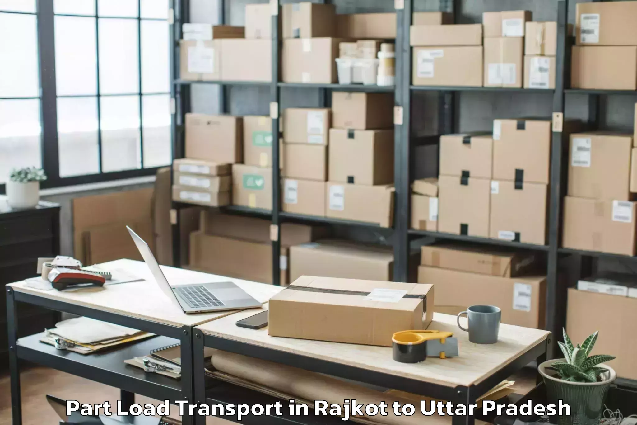 Expert Rajkot to Shahganj Part Load Transport